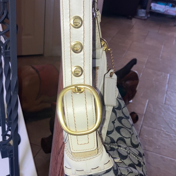 Coach Bleeker Signature C denim blue Shoulder Bag w/gold hardware year 2007 - Picture 6 of 15